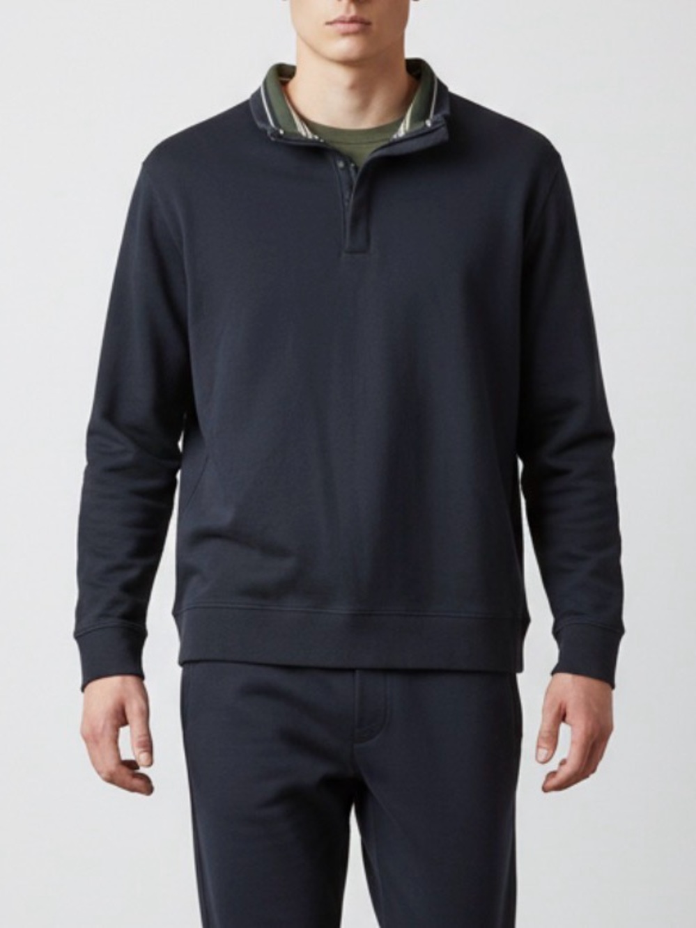 UNTUCKit Men's Navy Half-Zip Pullover size large